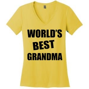 World's Best Grandma Women's V-Neck T-Shirt