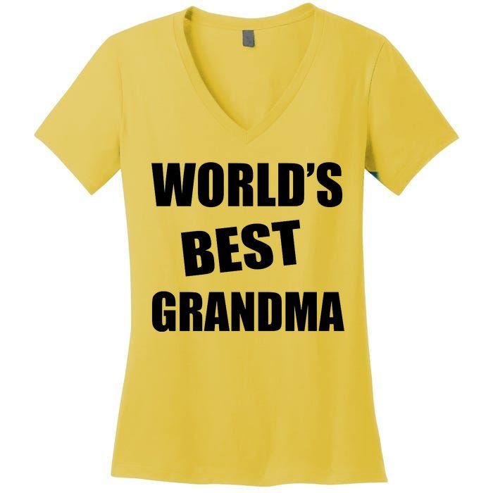 World's Best Grandma Women's V-Neck T-Shirt