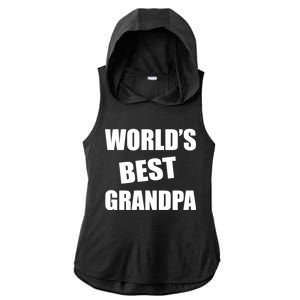 World's Best Grandpa Ladies PosiCharge Tri-Blend Wicking Draft Hoodie Tank