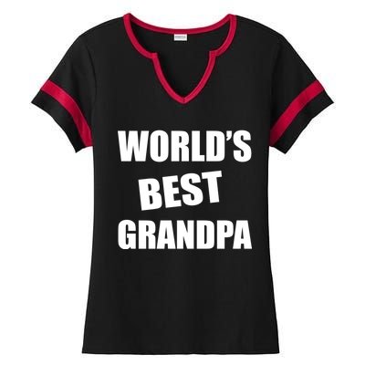 World's Best Grandpa Ladies Halftime Notch Neck Tee