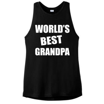 World's Best Grandpa Ladies PosiCharge Tri-Blend Wicking Tank