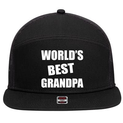 World's Best Grandpa 7 Panel Mesh Trucker Snapback Hat