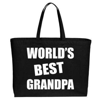 World's Best Grandpa Cotton Canvas Jumbo Tote