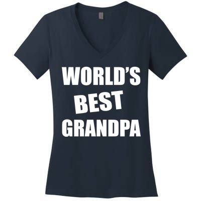 World's Best Grandpa Women's V-Neck T-Shirt