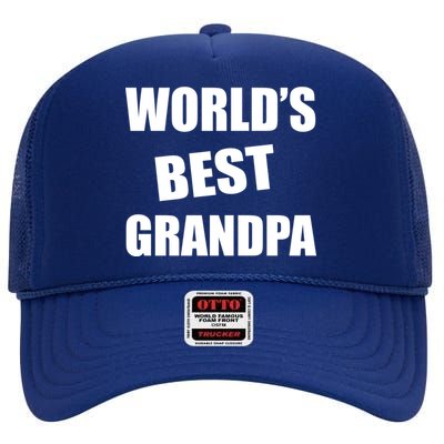 World's Best Grandpa High Crown Mesh Back Trucker Hat