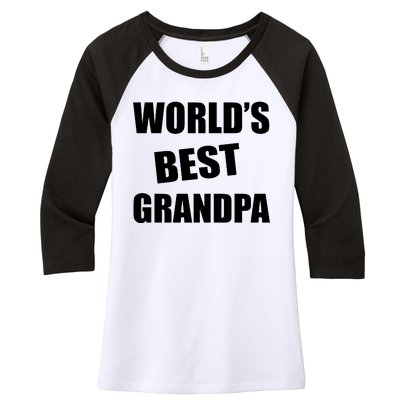 World's Best Grandpa Women's Tri-Blend 3/4-Sleeve Raglan Shirt