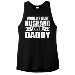 World's Best Husband And Daddy Ladies PosiCharge Tri-Blend Wicking Tank