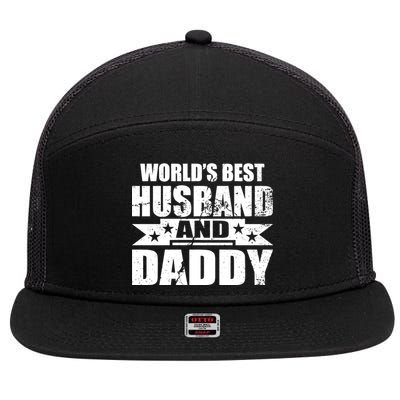 World's Best Husband And Daddy 7 Panel Mesh Trucker Snapback Hat