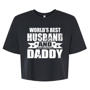 World's Best Husband And Daddy Bella+Canvas Jersey Crop Tee