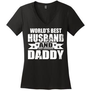 World's Best Husband And Daddy Women's V-Neck T-Shirt