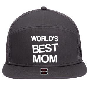 World's Best Mom 7 Panel Mesh Trucker Snapback Hat