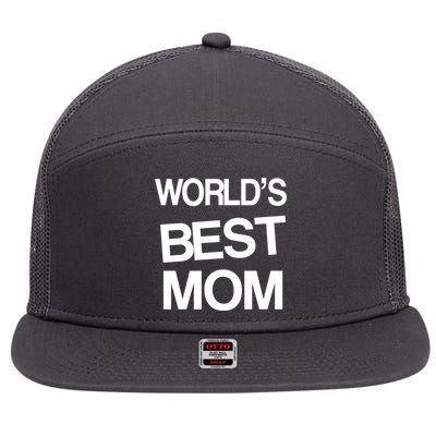 World's Best Mom 7 Panel Mesh Trucker Snapback Hat