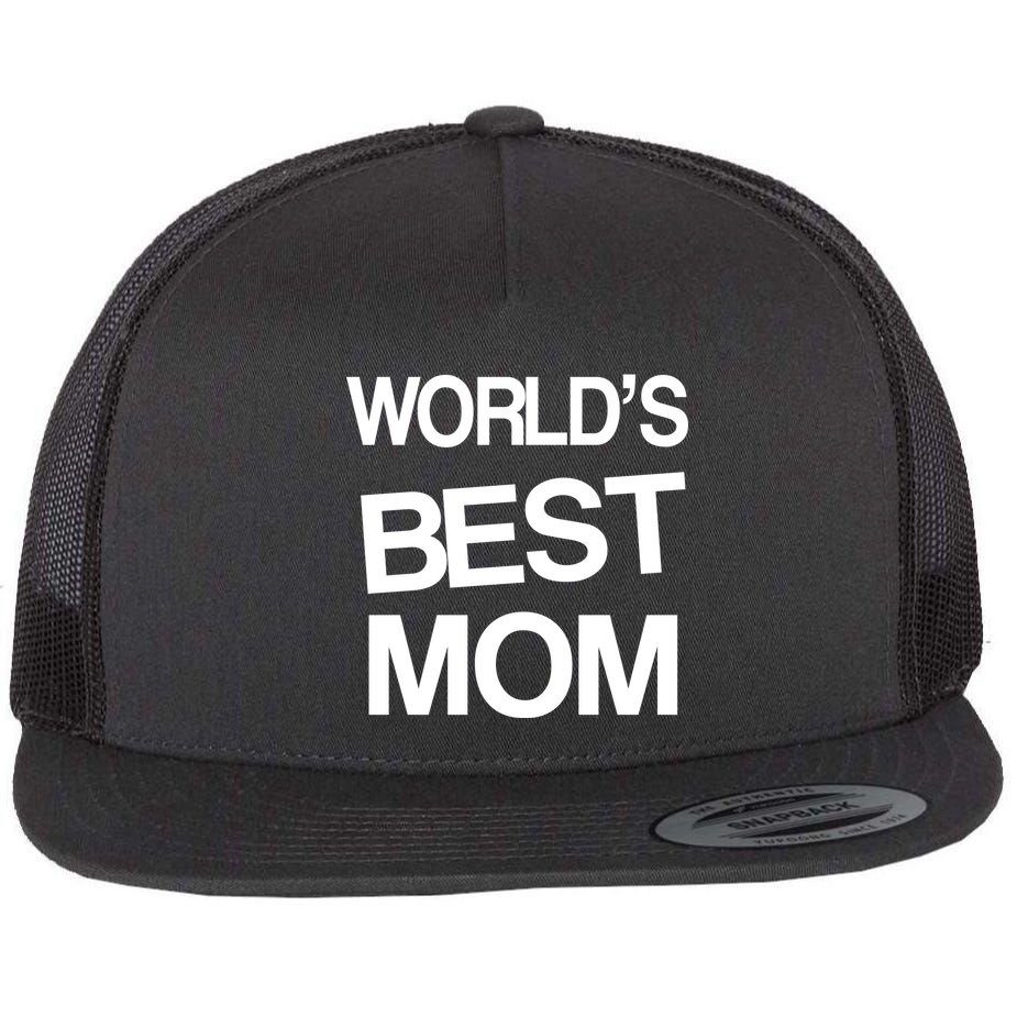 World's Best Mom Flat Bill Trucker Hat
