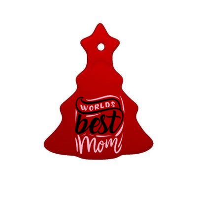 Worlds Best Mom Mothers Day Gift Ceramic Tree Ornament