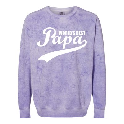 World's Best Papa Colorblast Crewneck Sweatshirt