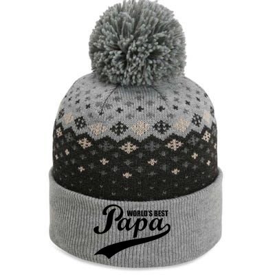 World's Best Papa The Baniff Cuffed Pom Beanie