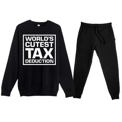 World's Cutest Tax Deduction Premium Crewneck Sweatsuit Set