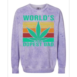 World's Dopest Dad Funny Retro Colorblast Crewneck Sweatshirt