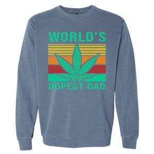 World's Dopest Dad Funny Retro Garment-Dyed Sweatshirt