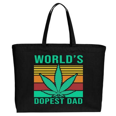 World's Dopest Dad Funny Retro Cotton Canvas Jumbo Tote