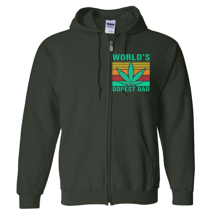 World's Dopest Dad Funny Retro Full Zip Hoodie