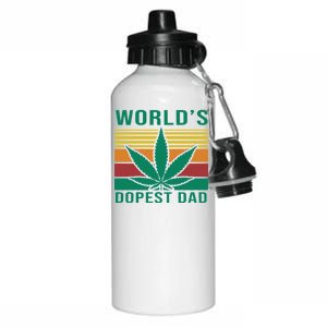 World's Dopest Dad Funny Retro Aluminum Water Bottle