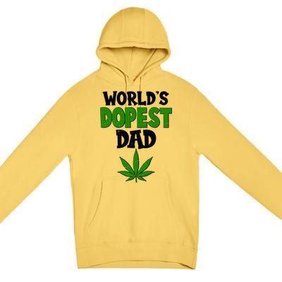 World's Dopest Dad Marijuana Weed  Premium Pullover Hoodie