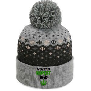 World's Dopest Dad Marijuana Weed  The Baniff Cuffed Pom Beanie