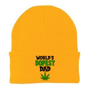 World's Dopest Dad Marijuana Weed  Knit Cap Winter Beanie