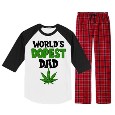 World's Dopest Dad Marijuana Weed  Raglan Sleeve Pajama Set