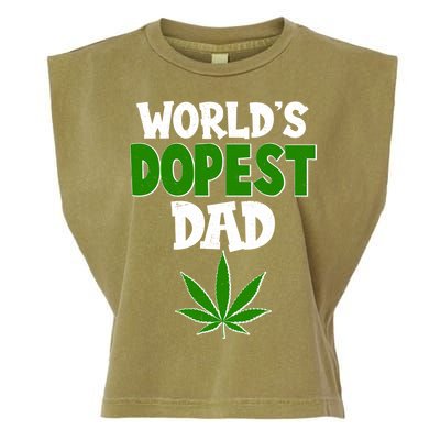 World's Dopest Dad Marijuana Weed  Garment-Dyed Women's Muscle Tee