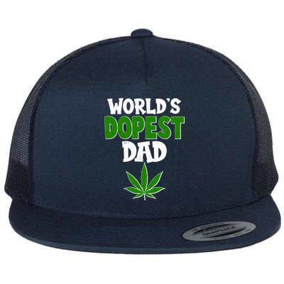 World's Dopest Dad Marijuana Weed  Flat Bill Trucker Hat