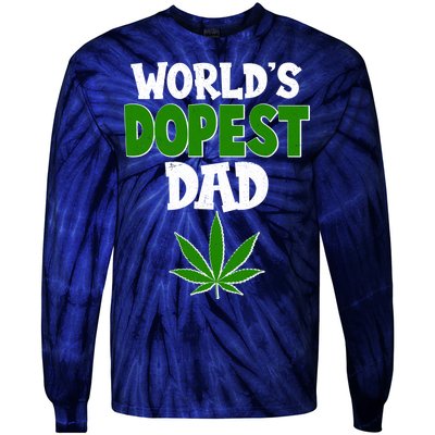 World's Dopest Dad Marijuana Weed  Tie-Dye Long Sleeve Shirt