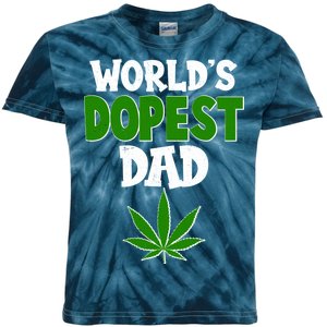 World's Dopest Dad Marijuana Weed  Kids Tie-Dye T-Shirt