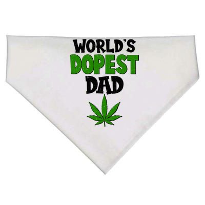 World's Dopest Dad Marijuana Weed  USA-Made Doggie Bandana