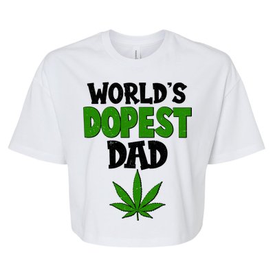 World's Dopest Dad Marijuana Weed  Bella+Canvas Jersey Crop Tee