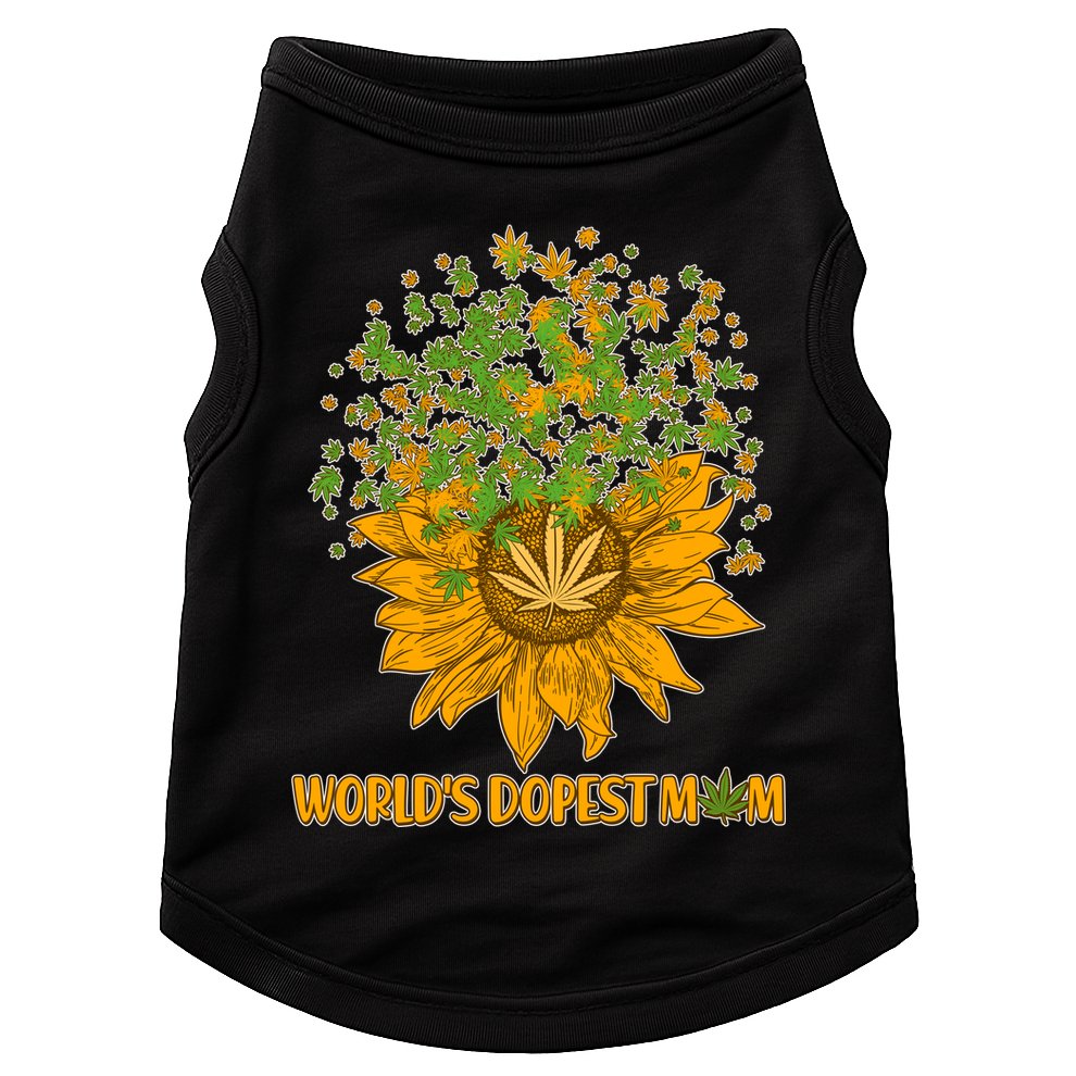 World's Dopest Mom Sunflower Doggie Tank