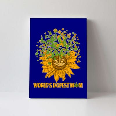 World's Dopest Mom Sunflower Canvas