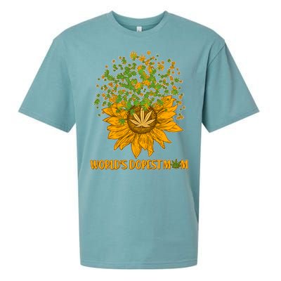 World's Dopest Mom Sunflower Sueded Cloud Jersey T-Shirt