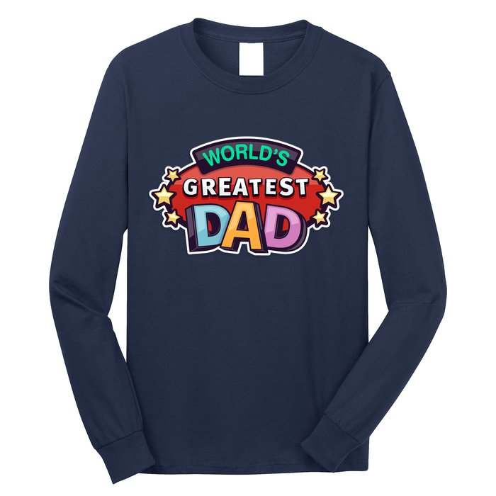 World's Greatest Dad Colorful Father's Day Long Sleeve Shirt