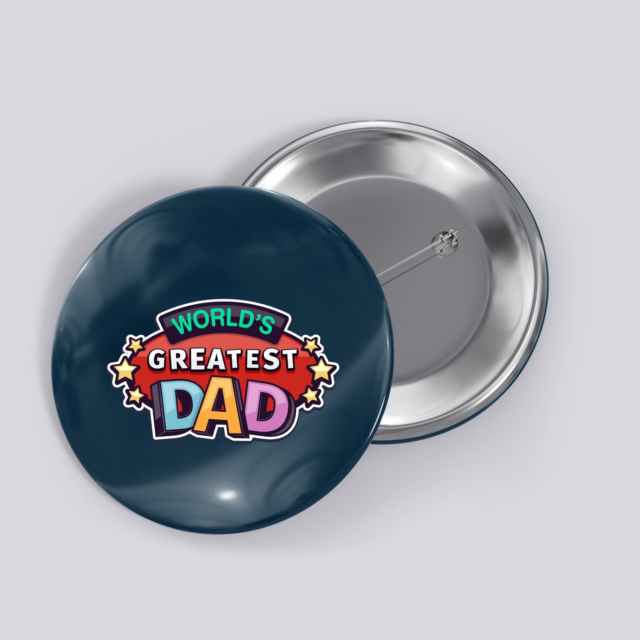 World's Greatest Dad Colorful Father's Day Button
