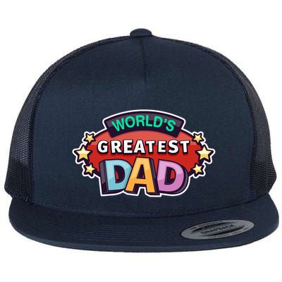 World's Greatest Dad Colorful Father's Day Flatbill Hat
