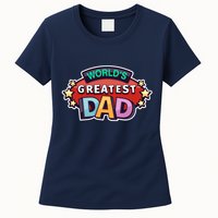 World's Greatest Dad Colorful Father's Day Womens T-Shirt