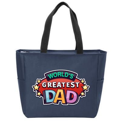 World's Greatest Dad Colorful Father's Day Zip Tote Bag