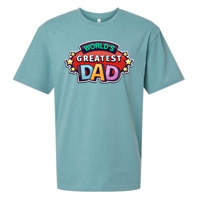 World's Greatest Dad Colorful Father's Day Sueded Cloud Jersey T-Shirt