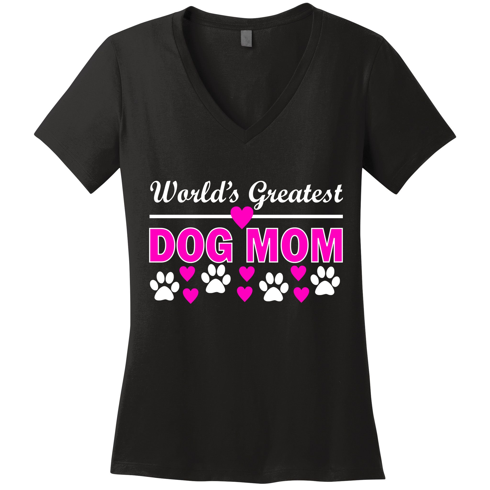 World's Greatest Dog Mom Women's V-Neck T-Shirt