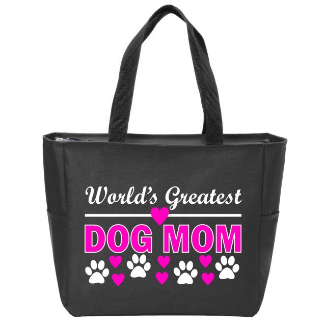 World's Greatest Dog Mom Zip Tote Bag