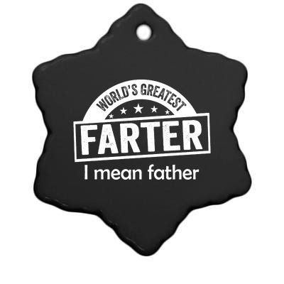 Worlds Greatest Farter Funny Father Dad Ceramic Star Ornament