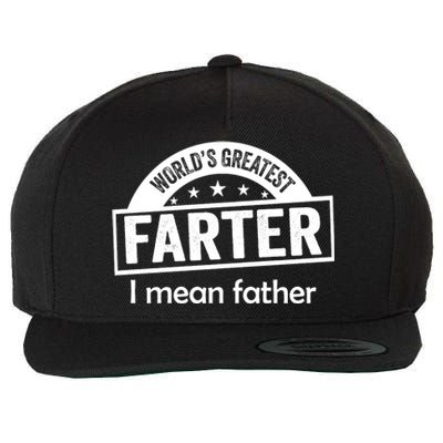 Worlds Greatest Farter Funny Father Dad Wool Snapback Cap