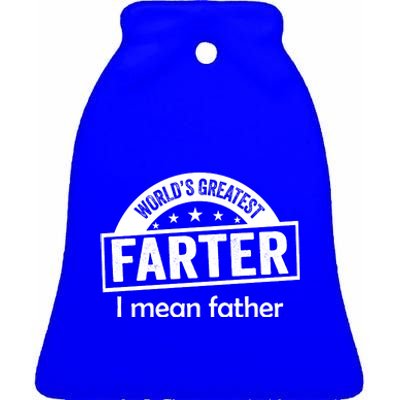 Worlds Greatest Farter Funny Father Dad Ceramic Bell Ornament